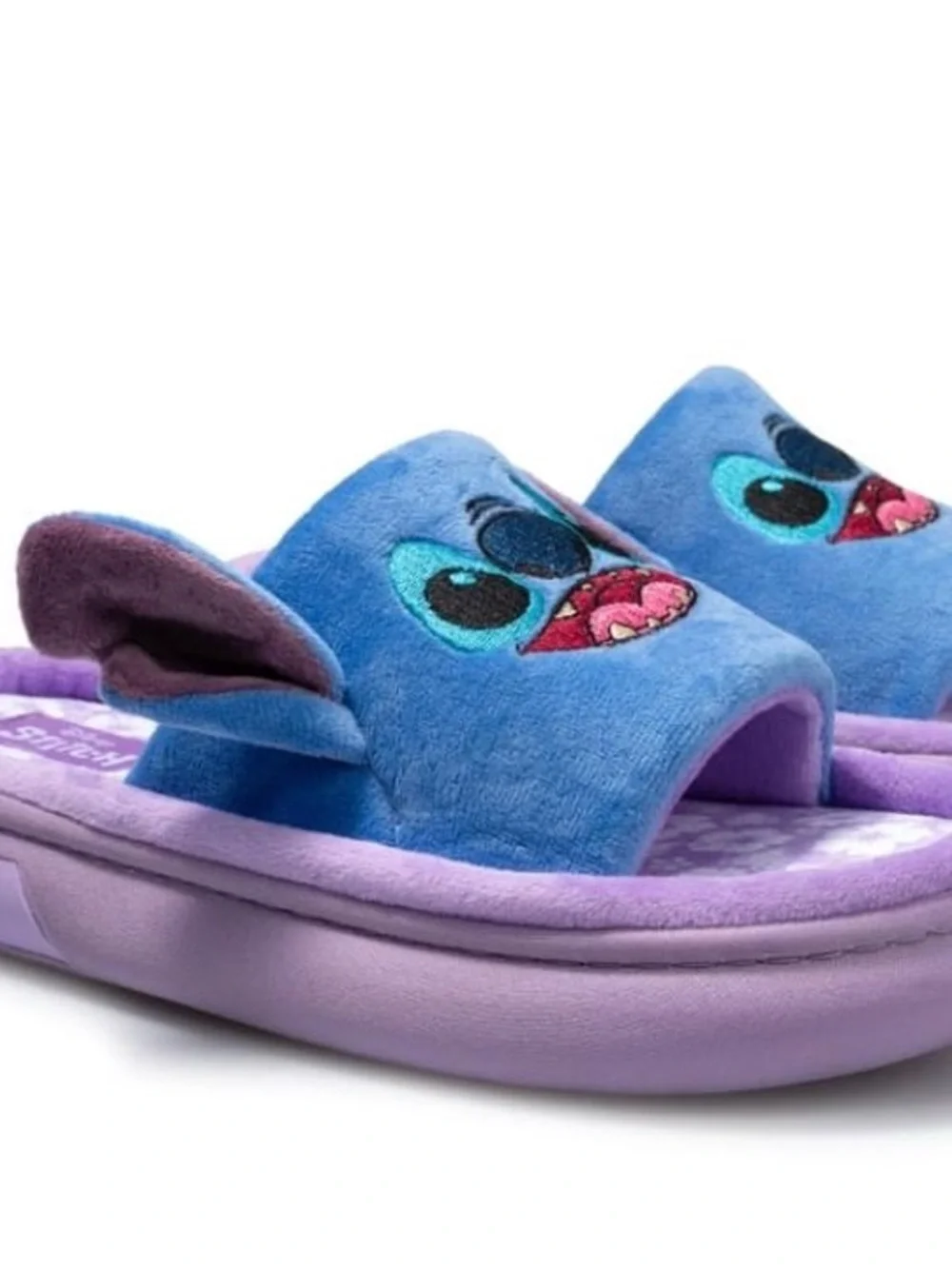 Disney Purple & Blue Stitch Plush Slippers